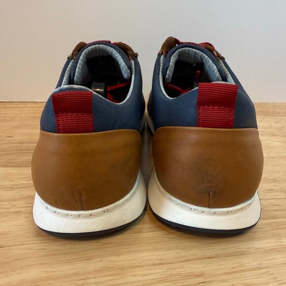 Duca del Cosma Italian Spikeless Golf Shoes Men’s Size 10 Navy Brown Red Lace-Up - Picture 5 of 9